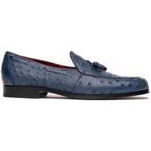 Aubiere Genuine Ostrich Quill Classic Loafers Navy image 2