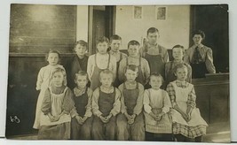 Michigan RPPC School Children Young Teacher Classroom Real Photo Postcard H18 - £19.53 GBP