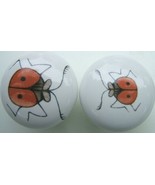 Ceramic Cabinet Knobs Knob 2 Ladybug Lady Bug INSECT - $14.25 CAD
