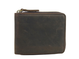 Vagarant Traveler Cowhide Leather Zipper Wallet A103DB - $35.00