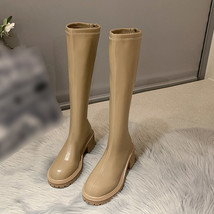 Women&#39;s Knee High Boots Pu Leather Autumn Winter Fashion Ladies Shoes Zip Female - £57.46 GBP
