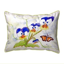 Betsy Drake Pansies Large Indoor Outdoor Pillow 16x20 - $47.03