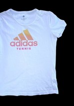 Adidas Tennis Climalite White Athletic T-Shirt Women’s Small Logo Tee image 3