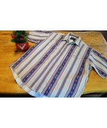 VTG Wrangler Pearl Snap Western Aztec Cowboy Long Tail Shirt Size 17 1/2... - $44.00