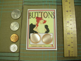 2 Pale Peach Pearl W Beveled Edges * Vintage Buttons * Sewn On Modern Art Card - £5.82 GBP