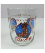 Rudolph The Red Nosed Reindeer Christmas Drinking Juice Glass 4.5&quot; Tall - £7.46 GBP