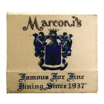 Marconi&#39;s Fine Dining Restaurant Vintage Matchbook Framingham Closed Full E34m4 - £19.51 GBP