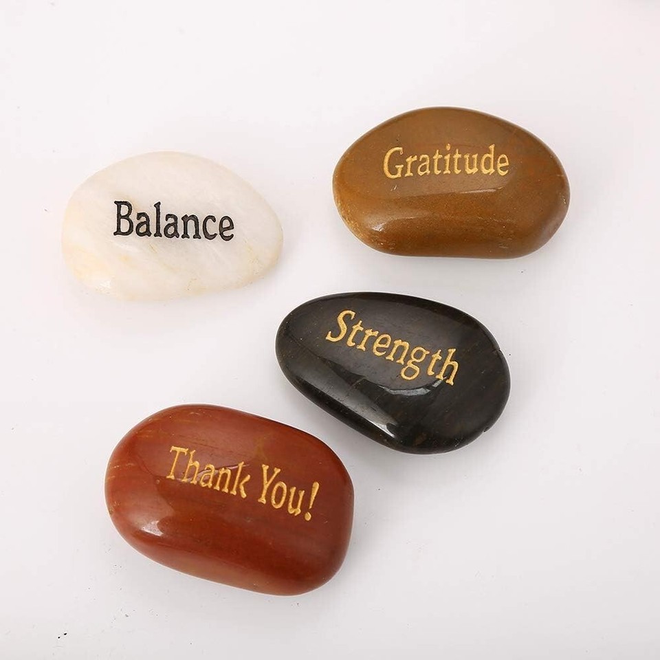 Durable Engraved Healing Stones - 50PCS Motivational Rocks for Gratitude & Faith Item image 8