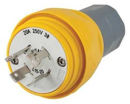 Hubbell Hbl26w75 20A Watertight Locking Plug 3P 4W 250Vac L15-20P Yl - £76.61 GBP