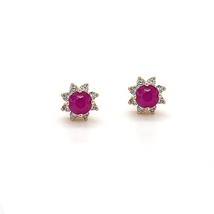 Natural Ruby Diamond Earrings 14k Gold 1.25 TCW Certified $2,290 210748 - £550.46 GBP