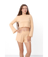Set (women) – Soft Cotton, Long Sleeve Crop Top &amp; Shorts, Sleepwear,, An... - $55.84 CAD+