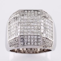 Authenticity Guarantee 
10.00 Carat Diamond 14k White Gold Men&#39;s Plaque Ring ... - £6,580.96 GBP