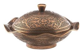 LaModaHome Copper Large Oval Sugar Bowl with Lid for Home, Kitchen and Wedding P - £25.28 GBP