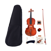 Glarry GV101 4/4 Acoustic Matt Violin Case Bow Rosin Strings Shoulder Re... - $137.91