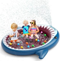 Inflatable Kiddie Pool Sprinkler: Pad For Kids Toddlers 71-Inch Outsid - £43.49 GBP