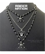 RAIDER NATION SKULL CROSS BONE NECKLACE HANDCUFFS CHAINS FOOTBALL RAIDER... - £15.72 GBP