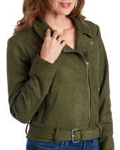Nwt Laundry By Shelli Segal Green Faux Suede Moto Jacket Size L Size Xl $179 - £45.04 GBP