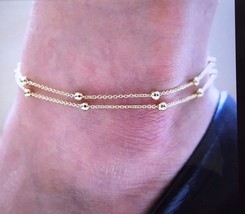 Gold Double Chains Anklet Women Ankle Bracelet - $9.49