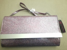 No Boundaries Purple Speckled Vinyl Handbag Bar Clutch Crossbody Wallet Purse - £5.61 GBP