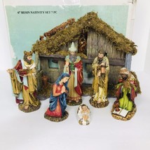 Vintage Kurt Adler KSA 6” Resin Nativity Manger Set 7 Piece Christmas C7104 - £47.44 GBP