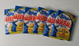 Lot of 6 Sealed 1989 Topps MLB Baseball Card Packs 15 Bubble Gum Cards - £11.72 GBP