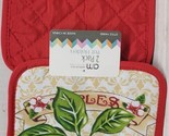 Set of 2 Same Printed Jumbo Pot Holders (7&quot;x8&quot;) 3 &amp; HALF RED APPLES, AM - $8.90