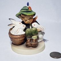 Hummel Porcelain 4&quot; Figurine Playmates Hasenvater Boy Bunnies 58/0 TMK6 WGermany - £15.14 GBP