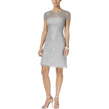 Adrianna Papell Womens Gray/blue Mesh Embellished Party Cocktail Dress   4  $299 - £78.34 GBP
