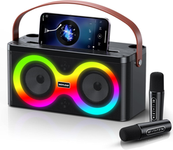 Karaoke Machine, Portable Bluetooth Speaker with 2 Wireless Microphones,Karaoke  - £135.25 GBP