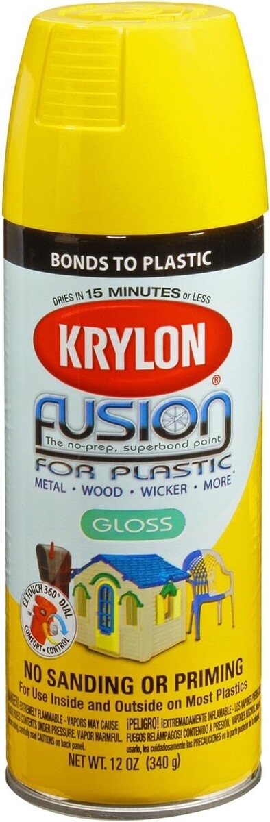 Krylon Fusion For Plastic Aerosol Spray Paint 2330 Gloss Sunbeam Yellow - $27.45