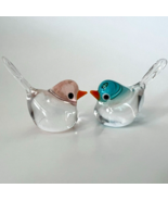 New Colors!!!  Murano Glass Handcrafted Mini Lovely Bird Figurine Set, G... - £29.26 GBP