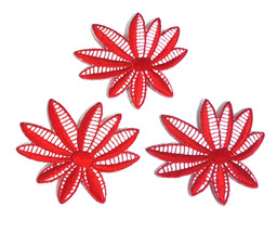 13pcs Red Daisy Flower Floral Embroideries Patch Motif Appliques iron on PH95 - £7.94 GBP