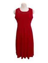 Danny &amp; Nicole Dress, Red, 6P, Sleeveless, Attached Tie Belt - £12.42 GBP
