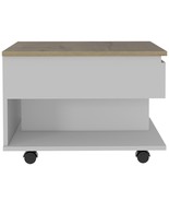 Lift Top Coffee Table Mercuri, Living Room, White / Light Oak - $152.99