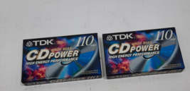 TDK 2 PACK CD Power 110 Cassette Tapes NEW high energy performance High Bias - £9.79 GBP