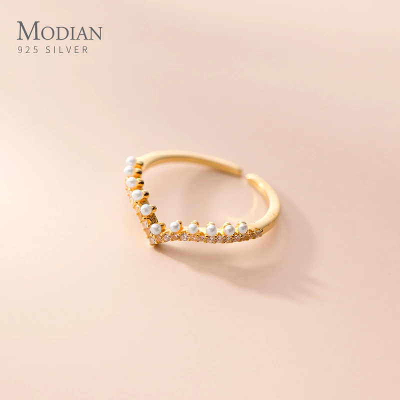 Modian   Shining Zircon Simple Stackable Finger Ring for Women Fashion 925  Silv - £23.90 GBP