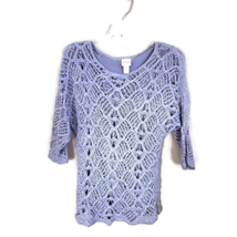 CHICO&#39;S Periwinkle Knit Lined 3/4 Sleeve  0 - £11.67 GBP