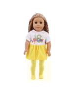 Doll Outfit Mermaid Dress Bright Yellow Skirt Tights fits American Girl ... - $10.99