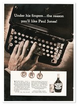 Print Ad Paul Jones Whiskey Typewriter Dry Vintage 1938 Advertisement - £11.53 GBP