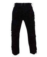 Motorcycle Genuine Suede Lambskin Black Fringes Soft Men Pant 100%Leathe... - $175.06 CAD+