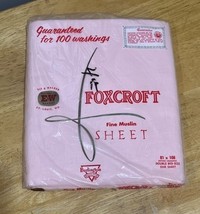 Vintage Pink Foxcroft Muslin Full Bed Sheet Full Flat 81x108 Cotton USA - $459.27 MXN