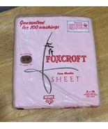 Vintage Pink Foxcroft Muslin Full Bed Sheet Full Flat 81x108 Cotton USA - $24.74