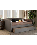 Jackson Light Gray Fabric Upholstered Queen Size Daybed w/Roll-Out Trund... - $17,005.42 MXN