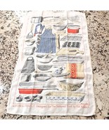 Vintage National Trust tea towel Kitchen Utensils Pat Albeck Irish linen... - $47.00
