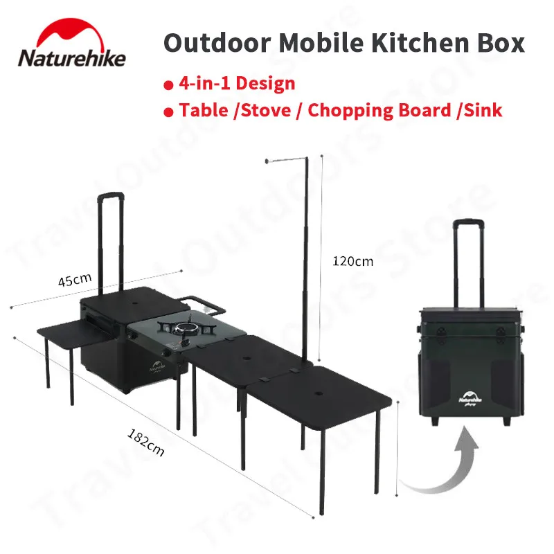 Naturehike IGT Camping Gas Stove Burner Table Box Outdoor Mobile Kitchen Cooking - £70.59 GBP+