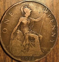 1918 Uk Gb Great Britain One Penny - £1.36 GBP
