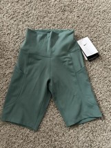 NWT Women’s Nike One High Waisted 8” Biker Shorts with Pockets Size XS Green - £17.01 GBP