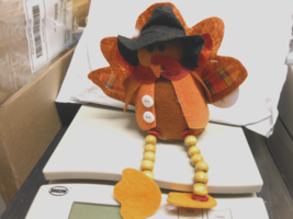Shelf Sitting Turkey Décor Plush With Wooden Legs 8&quot; H - $199.93 MXN