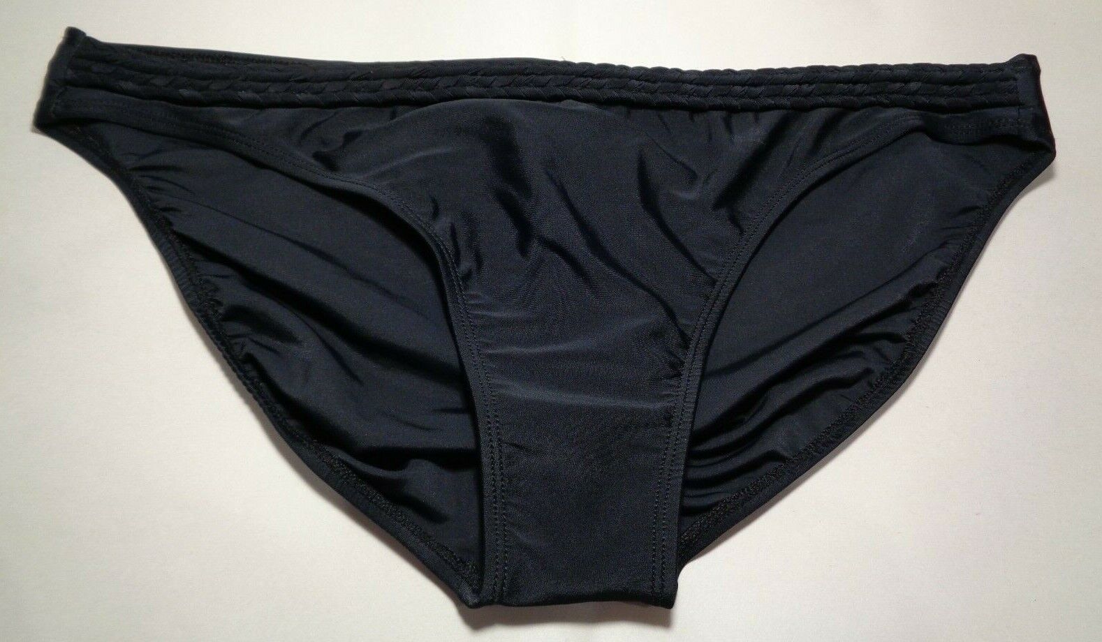 Primary image for Island Escape Size 14 BRAID BELT TIKI Black New Women's Bikini Bottom