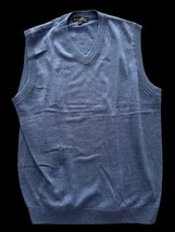 Hart Schaffer Marx Sweater Vest L Large Fine Merino Wool New Men&#39;s Blue ... - $372.18 MXN
